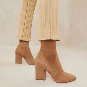 Loeffler Randall Isla Suede Ankle Boots  Brown Tan 7.5